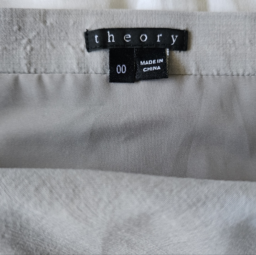 Theory Gray A-Line Swing Midi Skirt - Size 00 - Picture 11 of 11